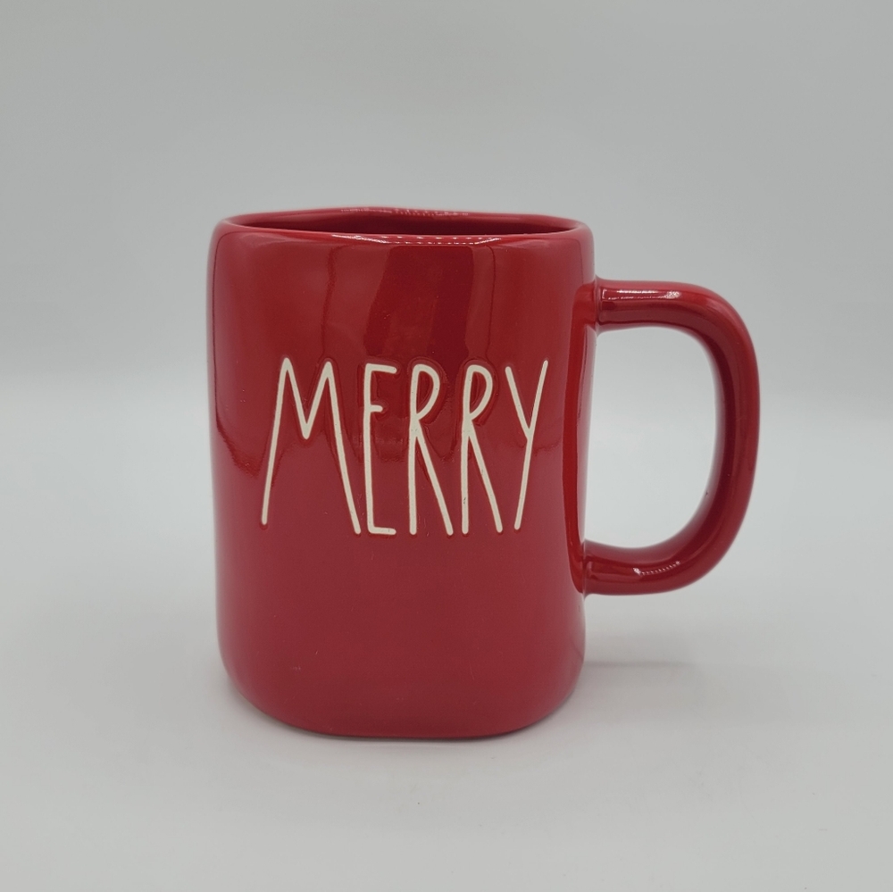 Rae Dunn Oversized Christmas Mug Red "Merry" Artisan Collection by Magenta